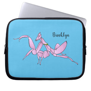 Orchid mantis cartoon illustration laptop sleeve