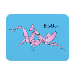Orchid mantis cartoon illustration magnet