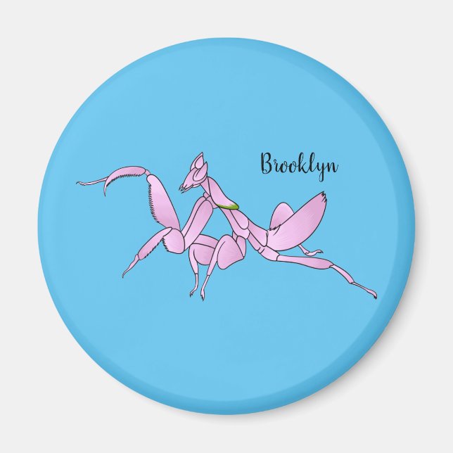 Orchid mantis cartoon illustration  magnet (Front)
