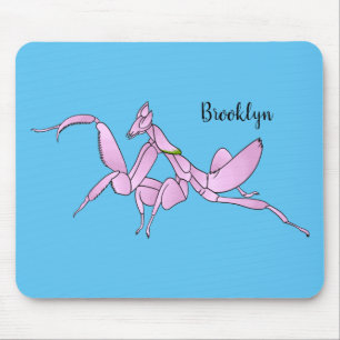 Orchid mantis cartoon illustration  mouse mat
