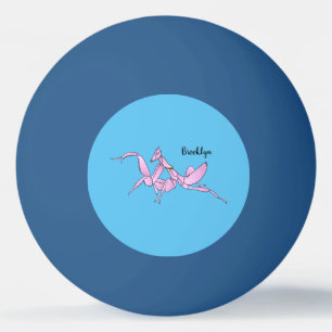 Orchid mantis cartoon illustration ping pong ball