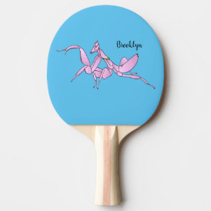 Orchid mantis cartoon illustration  ping pong paddle