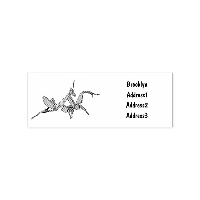 Orchid mantis cartoon illustration rubber stamp (Imprint)