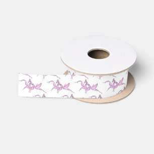Orchid mantis cartoon illustration satin ribbon