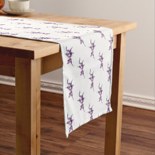 Orchid mantis cartoon illustration short table runner