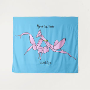 Orchid mantis cartoon illustration  tapestry