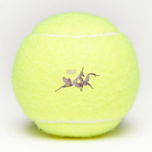 Orchid mantis cartoon illustration tennis balls