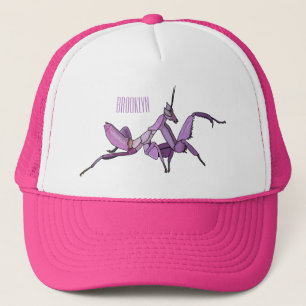 Orchid mantis cartoon illustration trucker hat