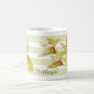 orchid mug with cafe hazuki logo2