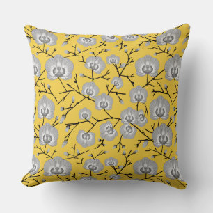 Orchid mustard pattern cushion