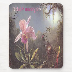 Orchid-n-hummingbirds mousepad