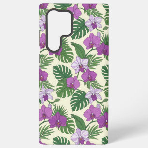 Orchid Oasis – Purple Orchid & Tropical Leaves Samsung Galaxy Case