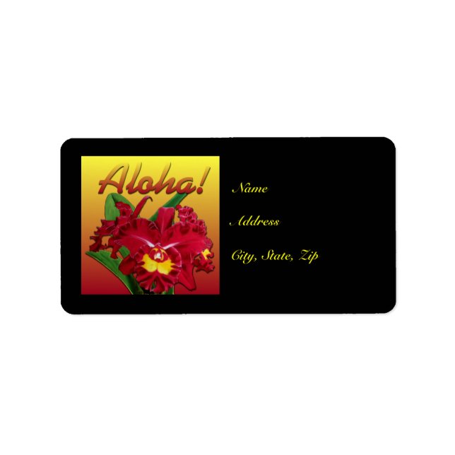Orchid Oil on Canvas Aloha Label (Front)