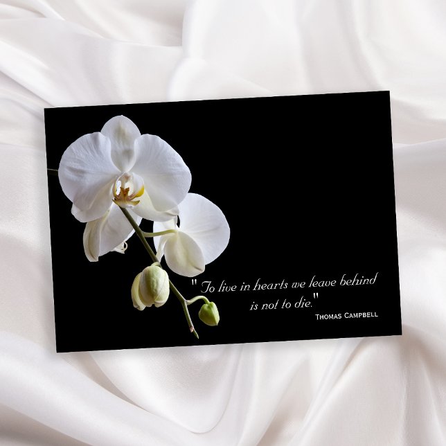 Orchid on Black Thank You for Your Sympathy Card (Creator Uploaded)