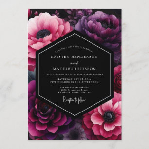 Orchid Opulent Anemone Wedding Invitation