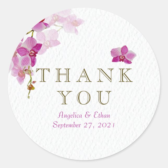 Orchid Paradise Thank You Stickers (Front)