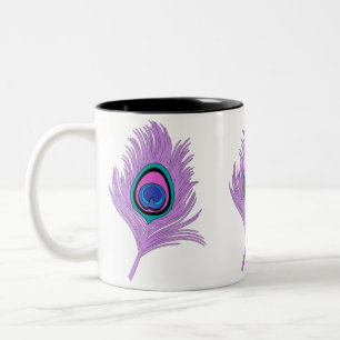Orchid Peacock Feather Two-Tone Coffee Mug