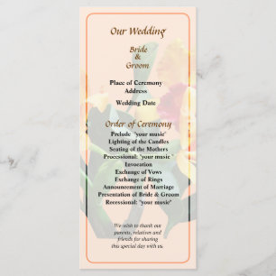 Orchid Persian Garden Wedding Program Programme