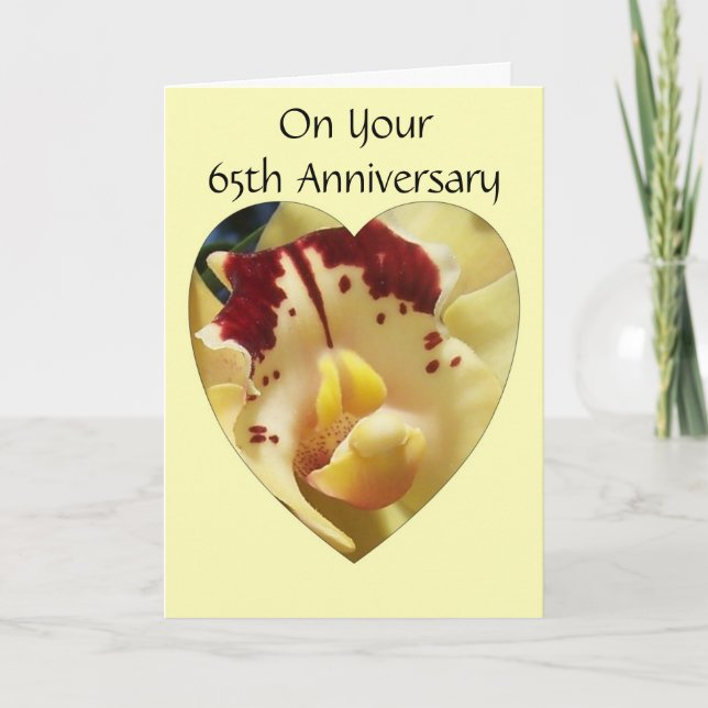 Orchid Personalised 65th Wedding Anniversary Card (Front)