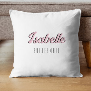 Orchid Pink 3D Funny Name Bridesmaid   Cushion
