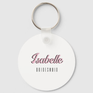 Orchid Pink 3D Funny Name Bridesmaid   Key Ring