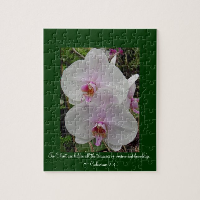 Orchid - Pink Blossom (Colossians 2:3) Jigsaw Puzzle (Vertical)