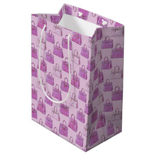 Orchid Pink Croc Handbag Fashion Pattern Medium Gift Bag