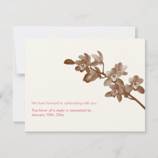 Orchid pink ecru modern wedding rsvp response invitation