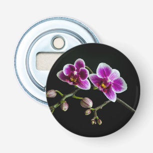 Orchid pink white colour on black pale gentle bottle opener