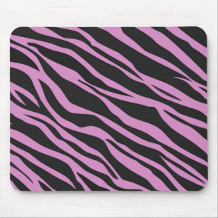 Orchid Pink Zebra Striped Mouse Mat