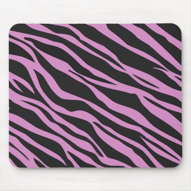Orchid Pink Zebra Striped Mouse Mat (Front)