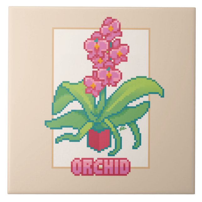 Orchid, Pixel art Tile (Front)