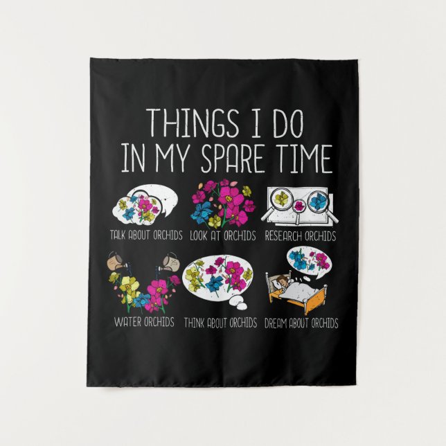 Orchid Plant Lover Houseplant Florist Gardening Tapestry (Front)