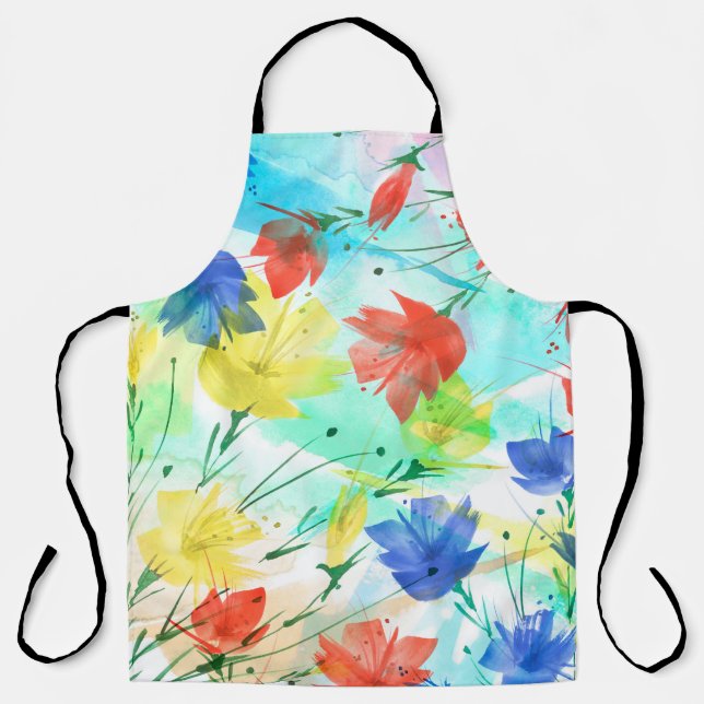 Orchid Poppy Peony Fashion Bouquet Apron (Front)