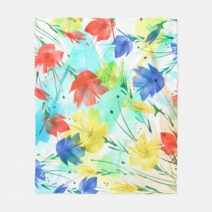 Orchid Poppy Peony Fashion Bouquet Fleece Blanket