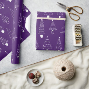 Orchid Purple Christmas Winter Wonderland Wrapping Paper
