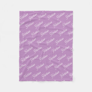 Orchid Purple Custom Kids Name Repeat Fleece Blanket