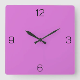 Orchid Purple DA70D6 - Option to Add Name Square Wall Clock