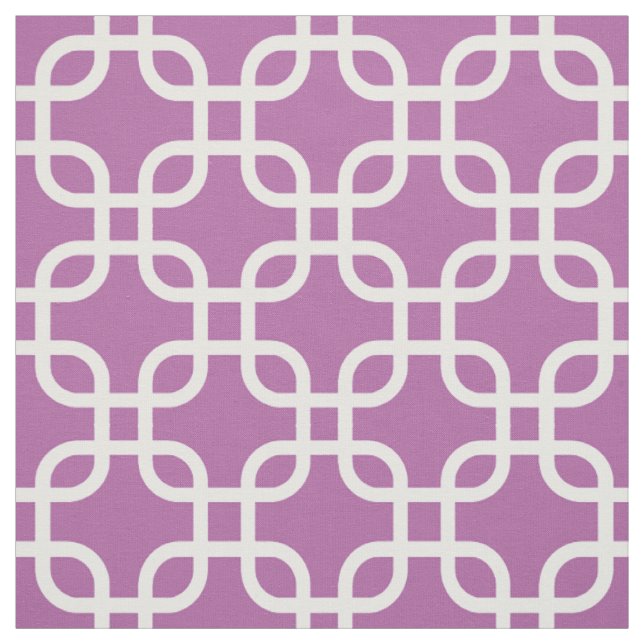 Orchid Purple Geometric Links Pattern Fabric (Swatch)