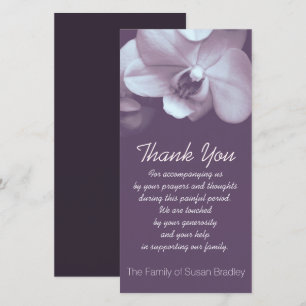 Orchid Purple Sympathy Thank you Photo Card