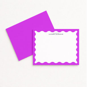 Orchid Purple Wavy Frame Note Card
