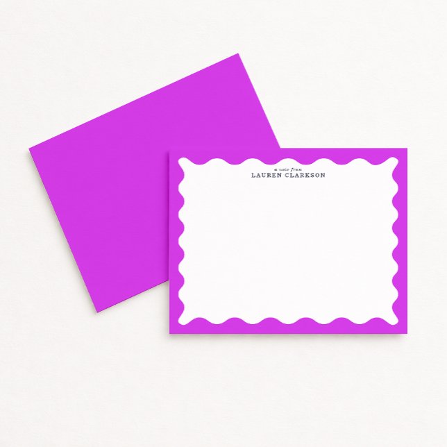 Orchid Purple Wavy Frame Note Card (Creator Uploaded)