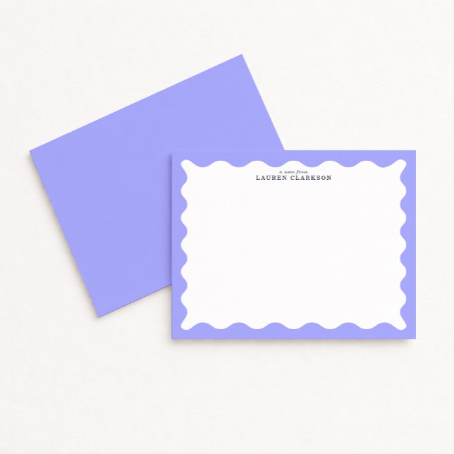Orchid Purple Wavy Frame Note Card (Creator Uploaded)