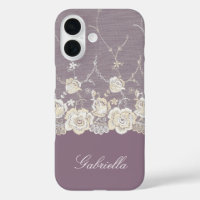 Orchid Purple White Lace Floral