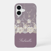 Orchid Purple White Lace Floral