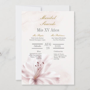 Orchid quinceañera  invitation