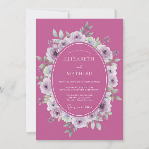 Orchid Ranunculus Wedding Invitation