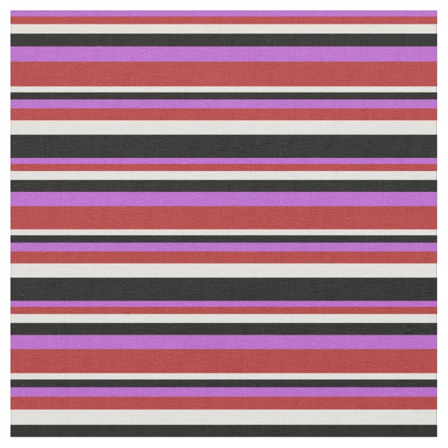 Orchid, Red, Light Yellow, and Black Coloured Fabric (Close Up)