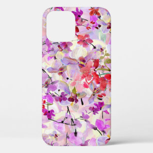 Orchid-Sakura Watercolor Backgrounds iPhone 12 Case