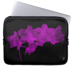 Orchid shadow on a dark background laptop sleeve